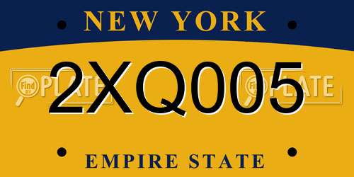 2XQ005 New York License Plate