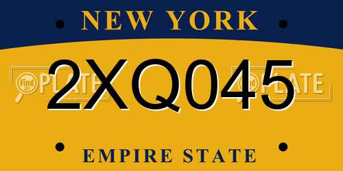 2XQ045 New York License Plate