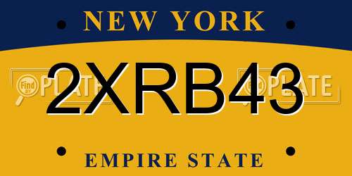 2XRB43 New York License Plate