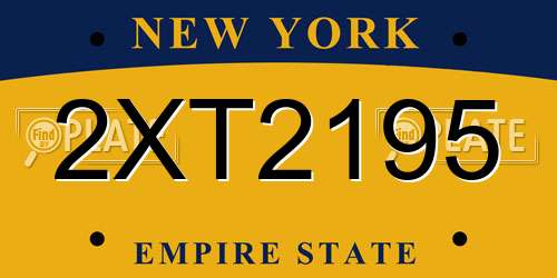 2XT2195 New York License Plate