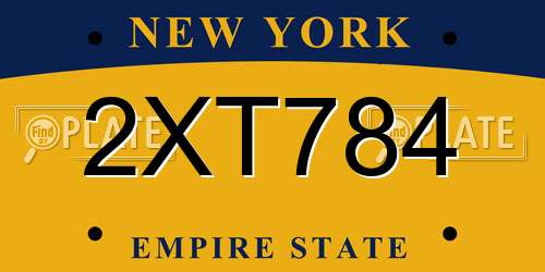 2XT784 New York License Plate