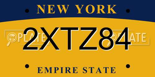2XTZ84 New York License Plate