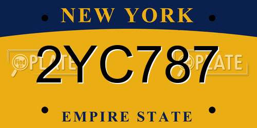 2YC787 New York License Plate