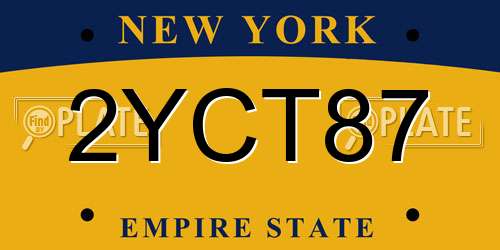 2YCT87 New York License Plate