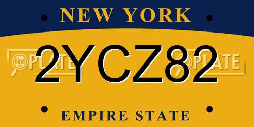 2YCZ82 New York License Plate