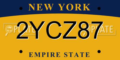 2YCZ87 New York License Plate