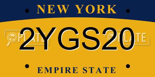 2YGS20 New York License Plate