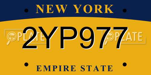 2YP977 New York License Plate