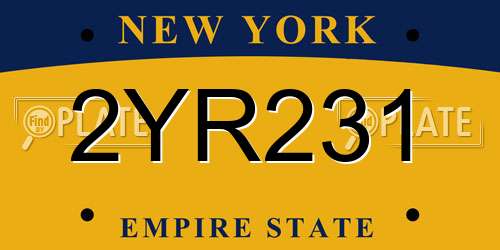 2YR231 New York License Plate