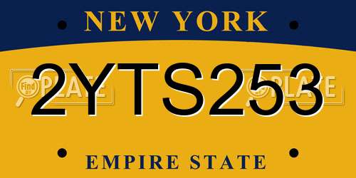 2YTS253 New York License Plate