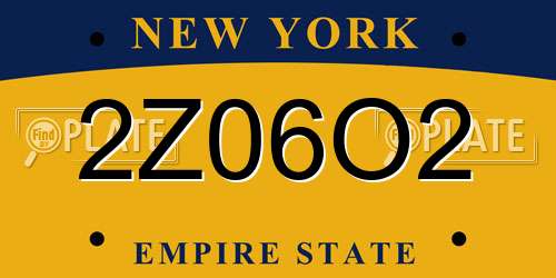 2Z06O2 New York License Plate