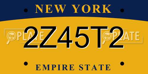 2Z45T2 New York License Plate