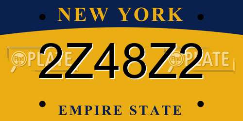 2Z48Z2 New York License Plate