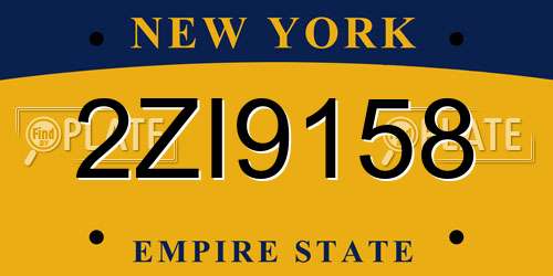 2ZI9158 New York License Plate