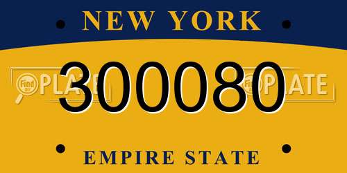 300080 New York License Plate