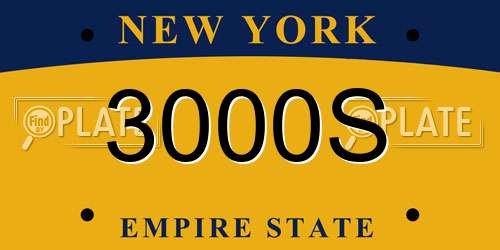 3000S New York License Plate