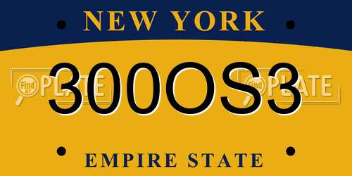 300OS3 New York License Plate