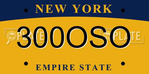 300OSO New York License Plate