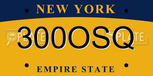300OSQ New York License Plate