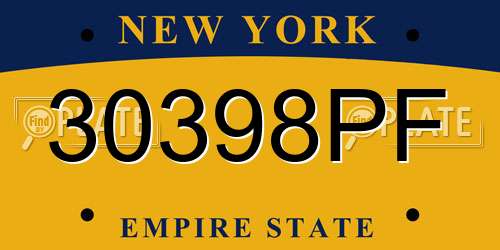 30398PF New York License Plate