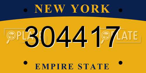 304417 New York License Plate