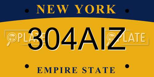 304AIZ New York License Plate