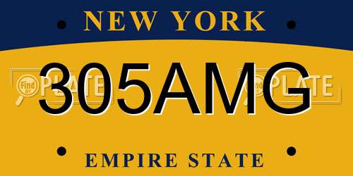 305AMG New York License Plate