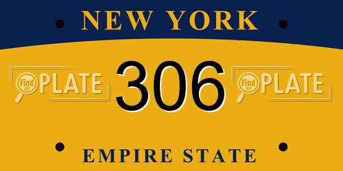 306 New York License Plate