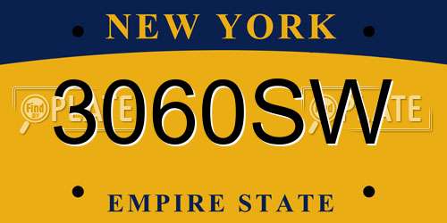 3060SW New York License Plate