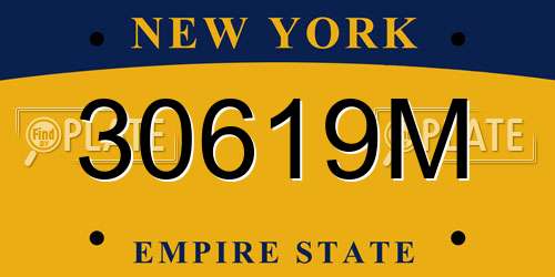 30619M New York License Plate
