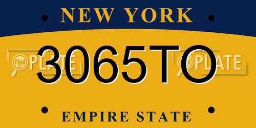 3065TO New York License Plate