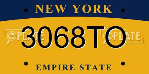 3068TO New York License Plate