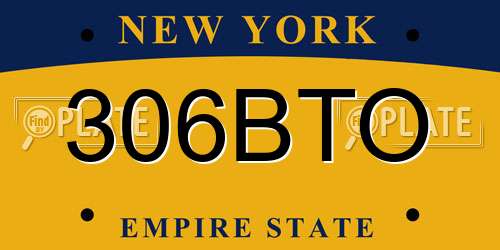 306BTO New York License Plate