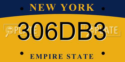 306DB3 New York License Plate