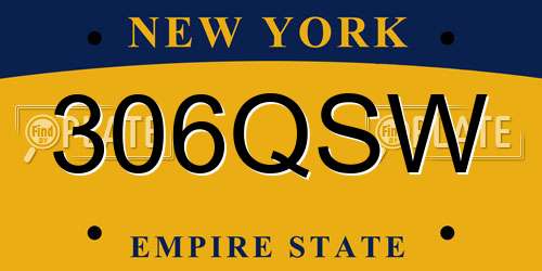 306QSW New York License Plate