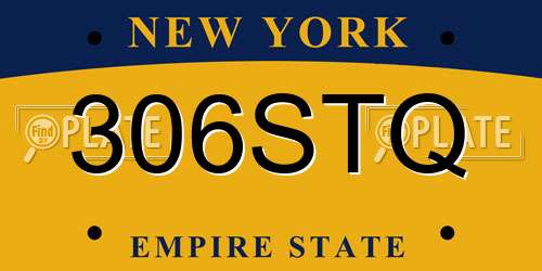 306STQ New York License Plate