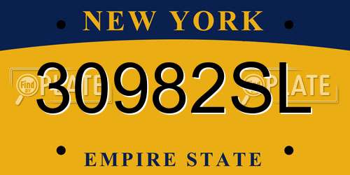 30982SL New York License Plate