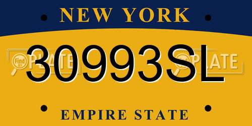 30993SL New York License Plate