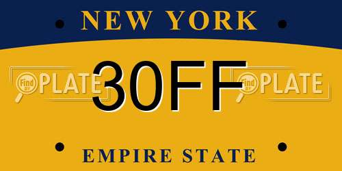 30FF New York License Plate