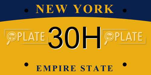 30H New York License Plate
