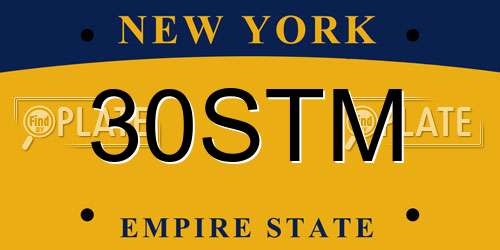 30STM New York License Plate