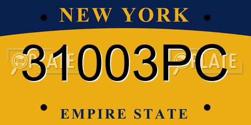 31003PC New York License Plate