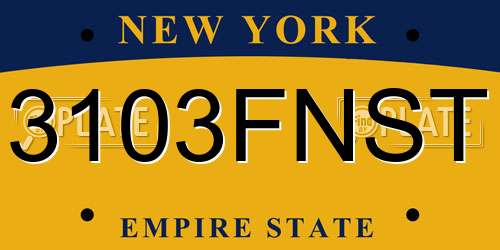 3103FNST New York License Plate