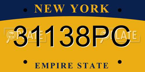 31138PC New York License Plate