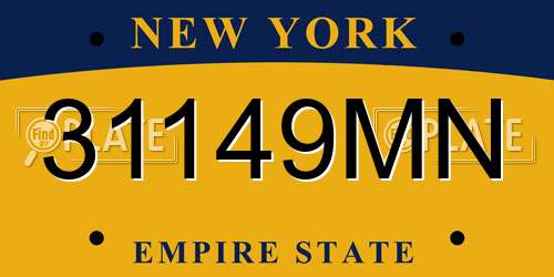 31149MN New York License Plate