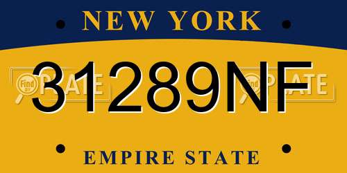 31289NF New York License Plate