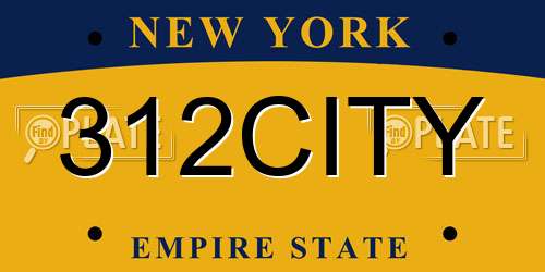 312CITY New York License Plate