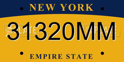 31320MM New York License Plate