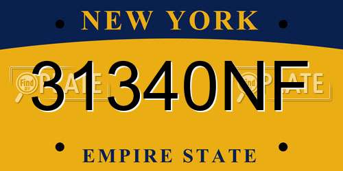 31340NF New York License Plate