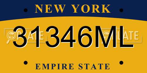 31346ML New York License Plate